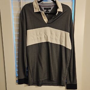 Tommy Hilfiger Charcoal and Cream Long Sleeve Shirt